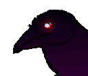 pixel of a crow cawing